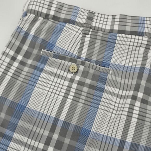 PGA TOUR Other - PGA Tour Golf Shorts Men's 40 Blue Gray White Plaid Flat Front 8" Inseam